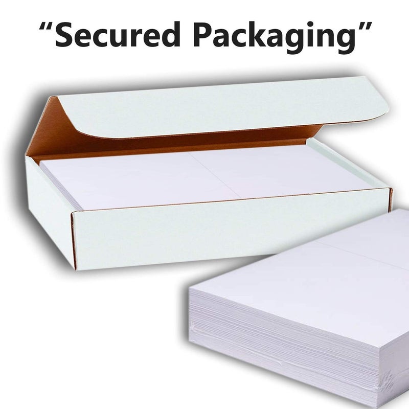 Hamilco White Cardstock Thick Paper - 5 x 7" Blank Folded Cards - Greeting Invitations Stationary - Heavy weight 80 lb Card Stock for Printer - 100 Pack - Image 3